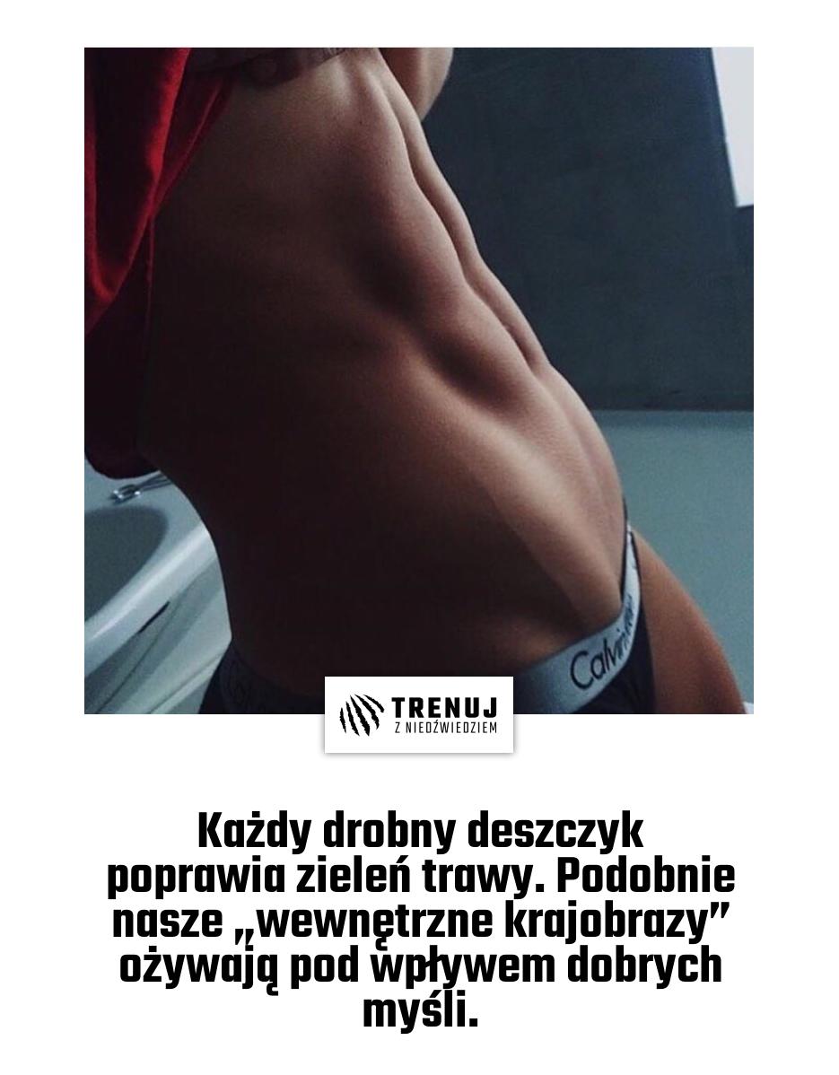Każdy drobny deszczyk poprawia zieleń trawy. Podobnie nasze „wewnętrzne krajobrazy” ożywają pod wpływem dobrych myśli.