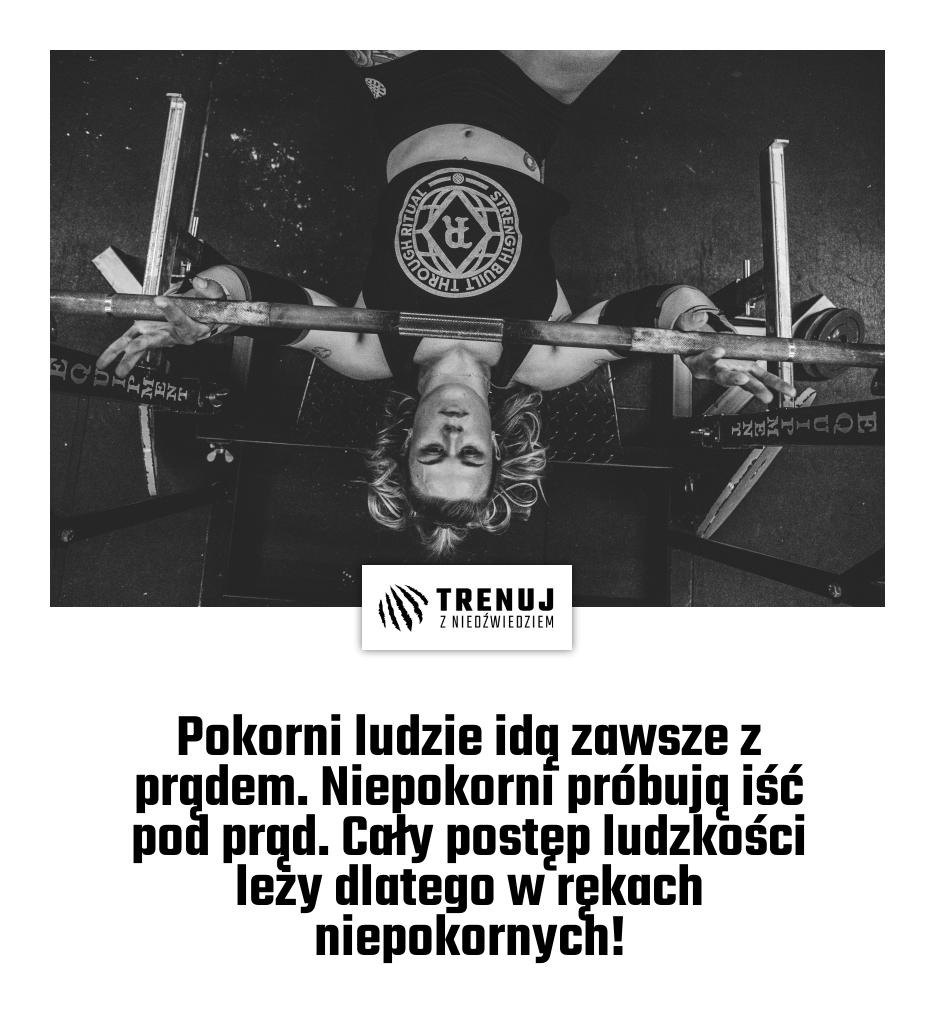 Pokorni ludzie idą zawsze z prądem. Niepokorni próbują iść pod prąd. Cały postęp ludzkości leży dlatego w rękach niepokornych!